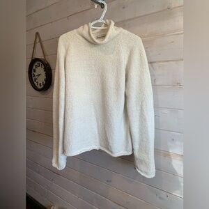Studio London | Vintage White Fleece Mock Neck Sweater